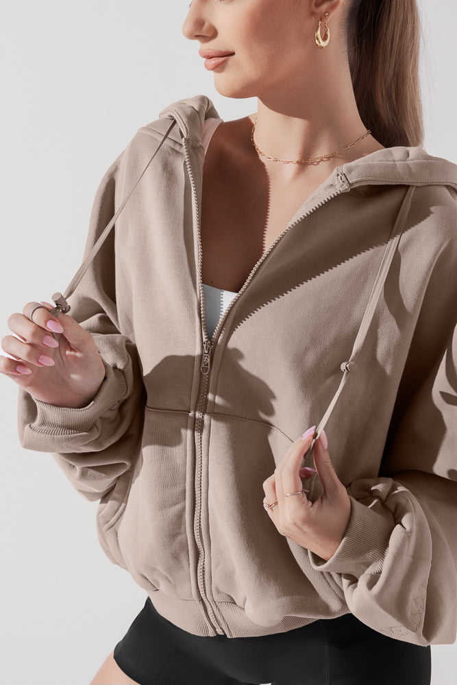 Zip Cloud Hoodie - Taupe