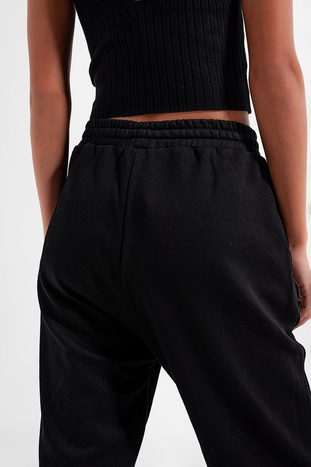 Adjustable Waistband Joggers in Black - Mack & Harvie