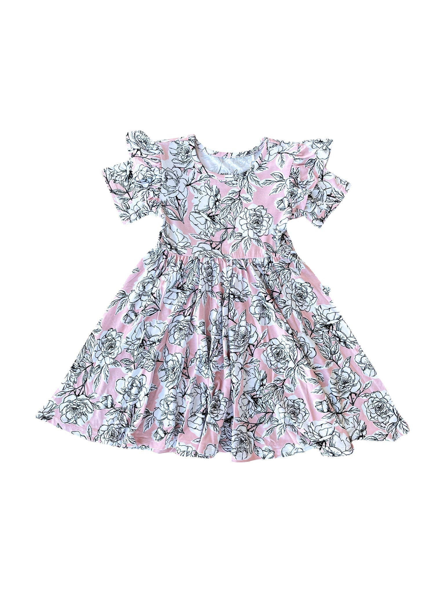 Allie Floral Bamboo Ruffle Spin Dress - Mack & Harvie