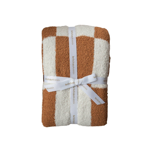 Almond Check | XL Plush Blanket - Mack & Harvie