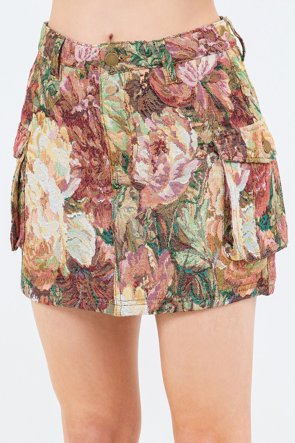 American Bazi Jacquard Weave Cargo Pocket Skirt - Mack & Harvie