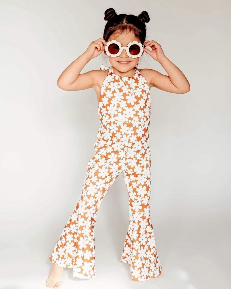 Andi Pleated Bell Bottom Jumpsuit - Flower Child - Mack & Harvie