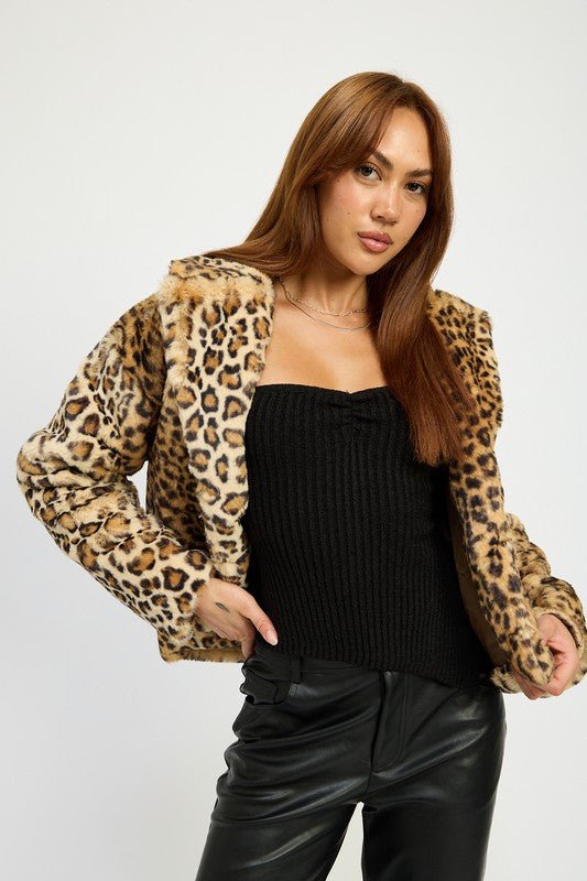 ANIMAL PRINT FURRY JACKET - Mack & Harvie