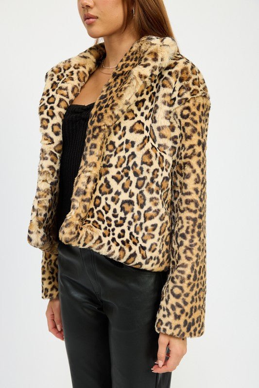 ANIMAL PRINT FURRY JACKET - Mack & Harvie