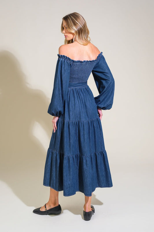 ARTISTIC IMPULSE DENIM MIDI DRESS - Mack & Harvie