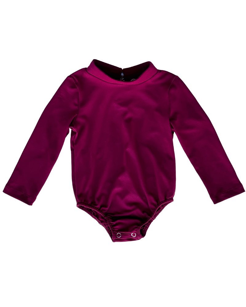 Aspen Mock Turtleneck Leotard - Cranberry - Mack & Harvie