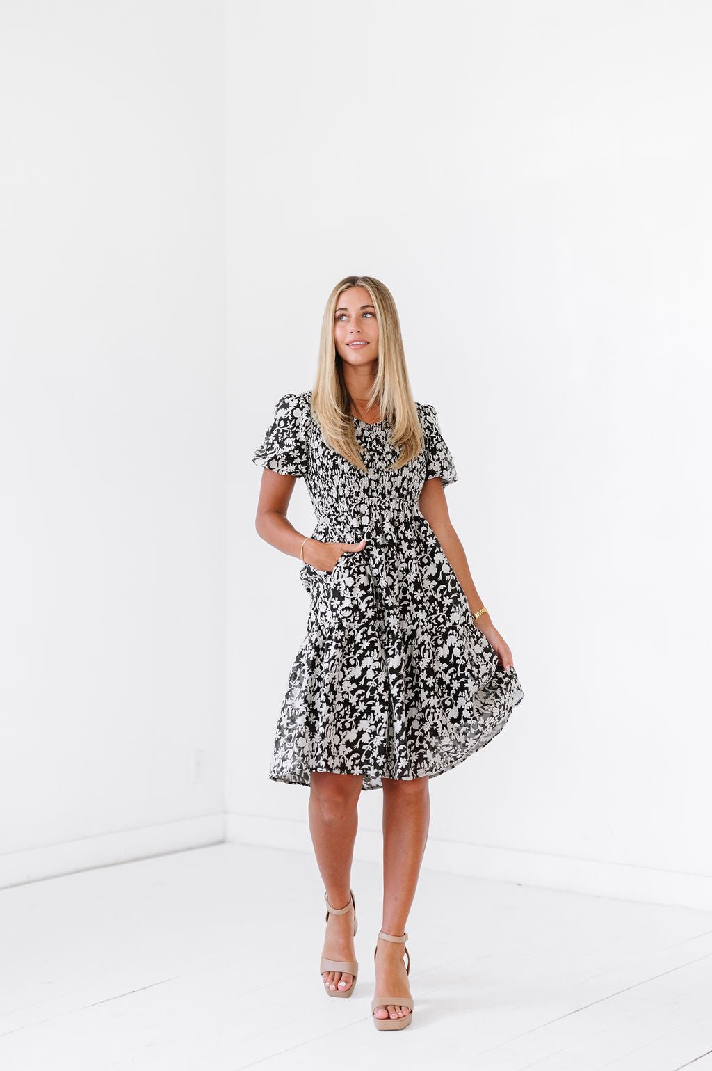 Aurora Dress in Black & White - Mack & Harvie