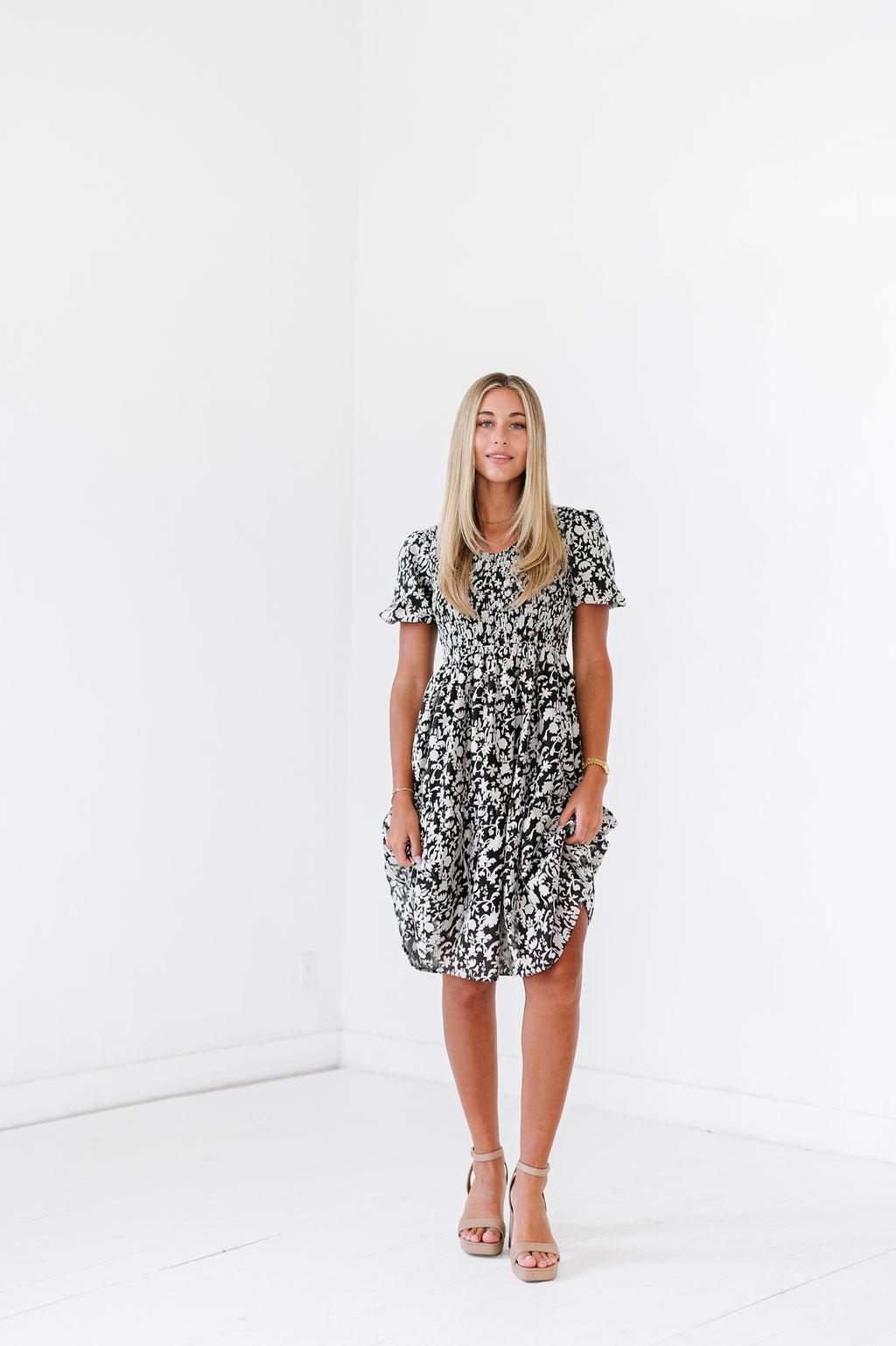 Aurora Dress in Black & White - Mack & Harvie