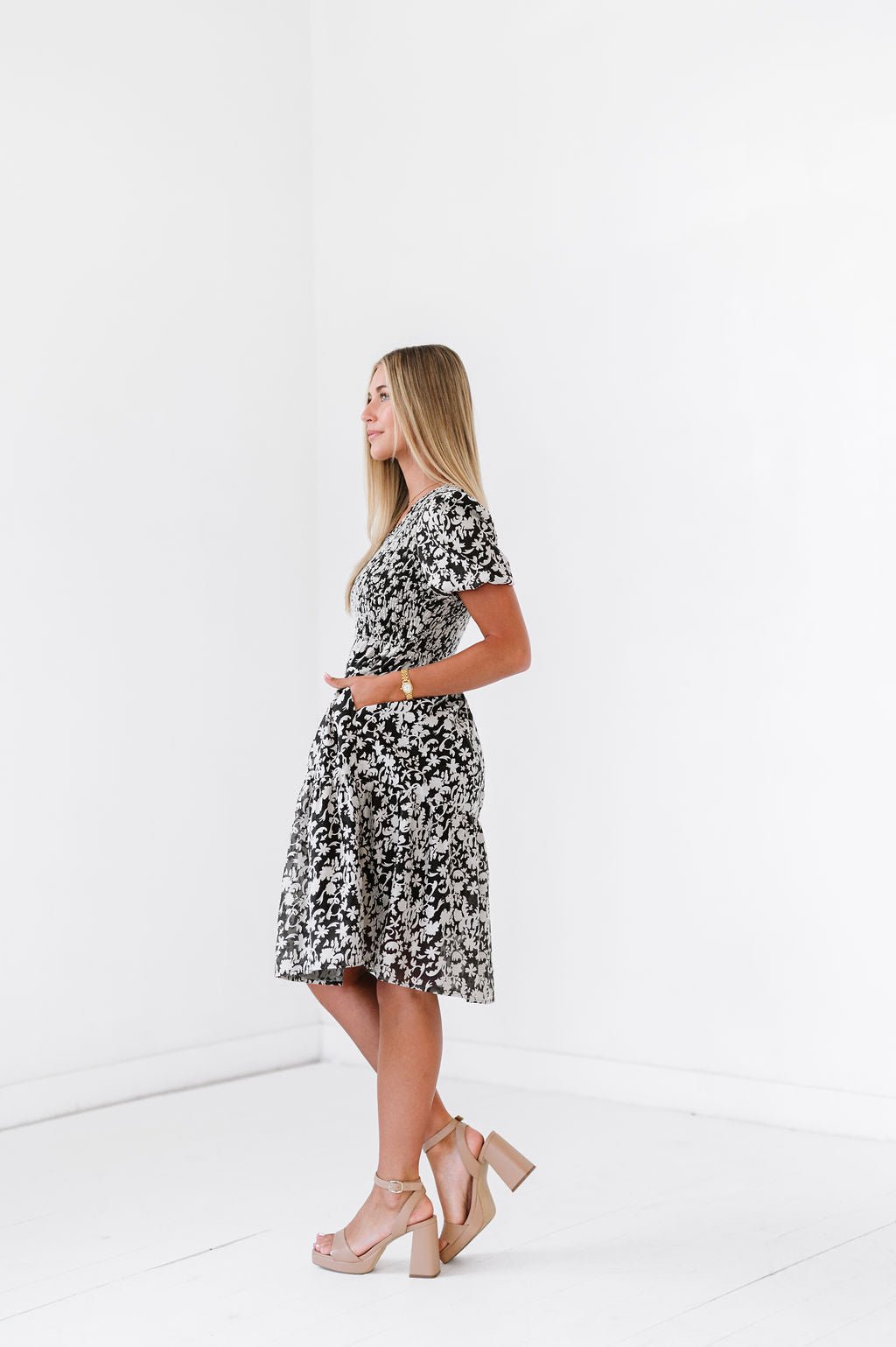 Aurora Dress in Black & White - Mack & Harvie