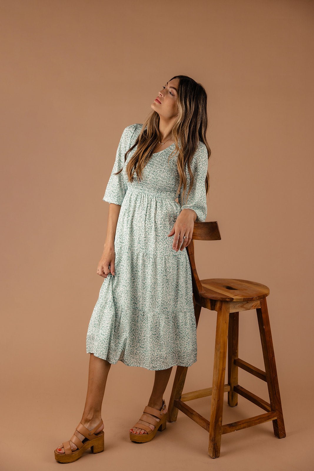 Avie Floral Smocked Midi - Mack & Harvie