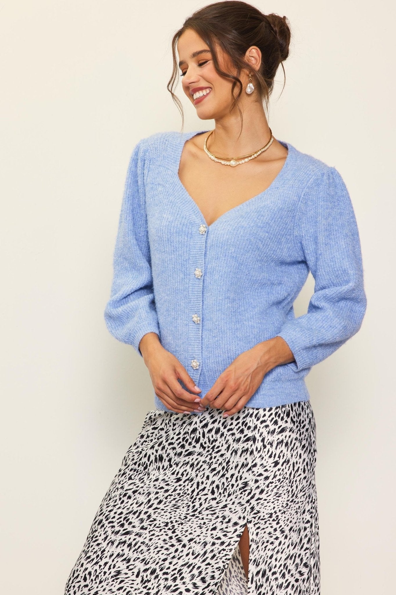 Baby Blue Jewel Cardigan - Mack & Harvie