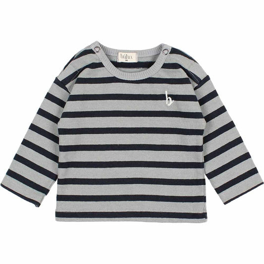 Baby Navy Stripes T-Shirt - Storm Grey - Mack & Harvie