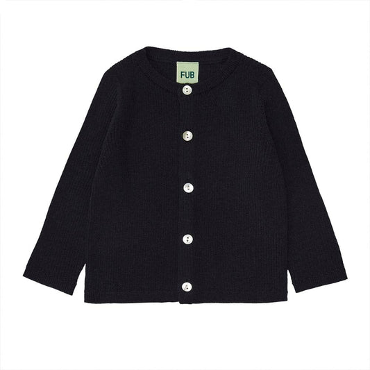 Baby Pearl Button Rib Cardigan - Dark Navy - FINAL SALE - Mack & Harvie