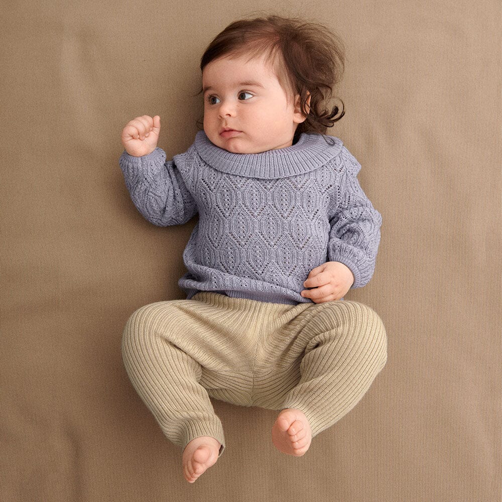 Baby Pointelle Sweater - Lavender - Mack & Harvie