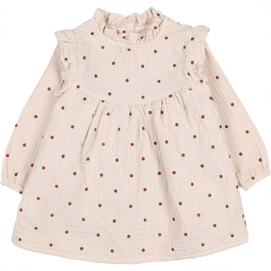 Baby Polka Dots Dress - Sand - Mack & Harvie