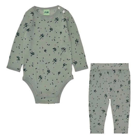 Baby Printed Body & Sweater Pants - Pale Sage - Mack & Harvie