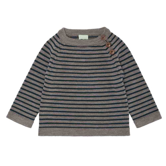 Baby Sweater - Beige Melange/Teal - Mack & Harvie