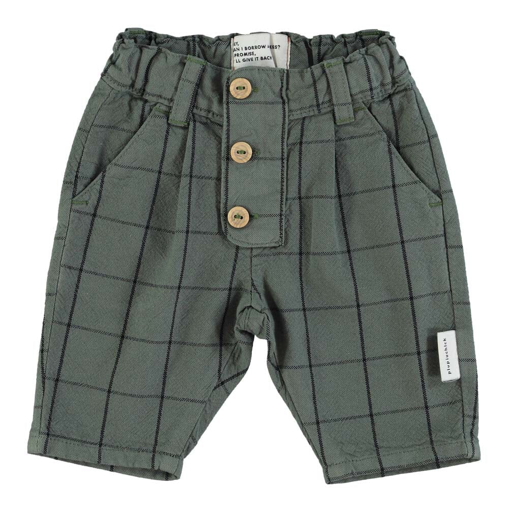 Baby Trouser w/ Buttons - Green Checkered - Mack & Harvie