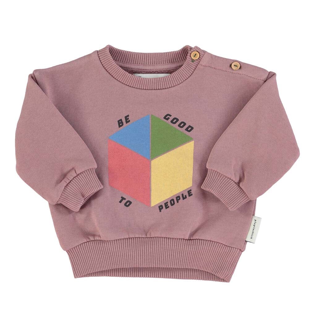 Baby Unisex Sweatshirt - Grape w/ "Cube" Print - Mack & Harvie