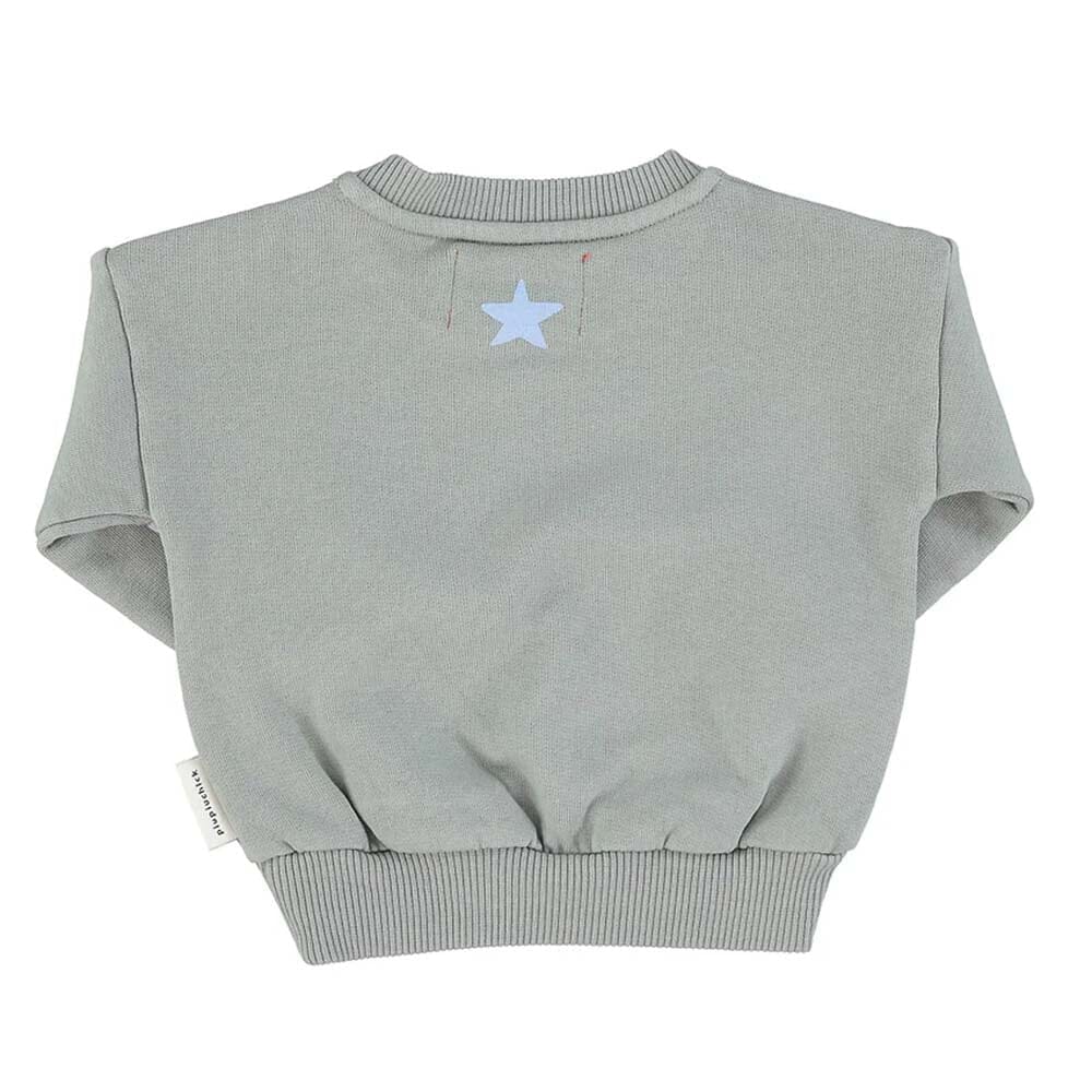 Baby Unisex Sweatshirt - Greenish Grey with Hello Print - Mack & Harvie