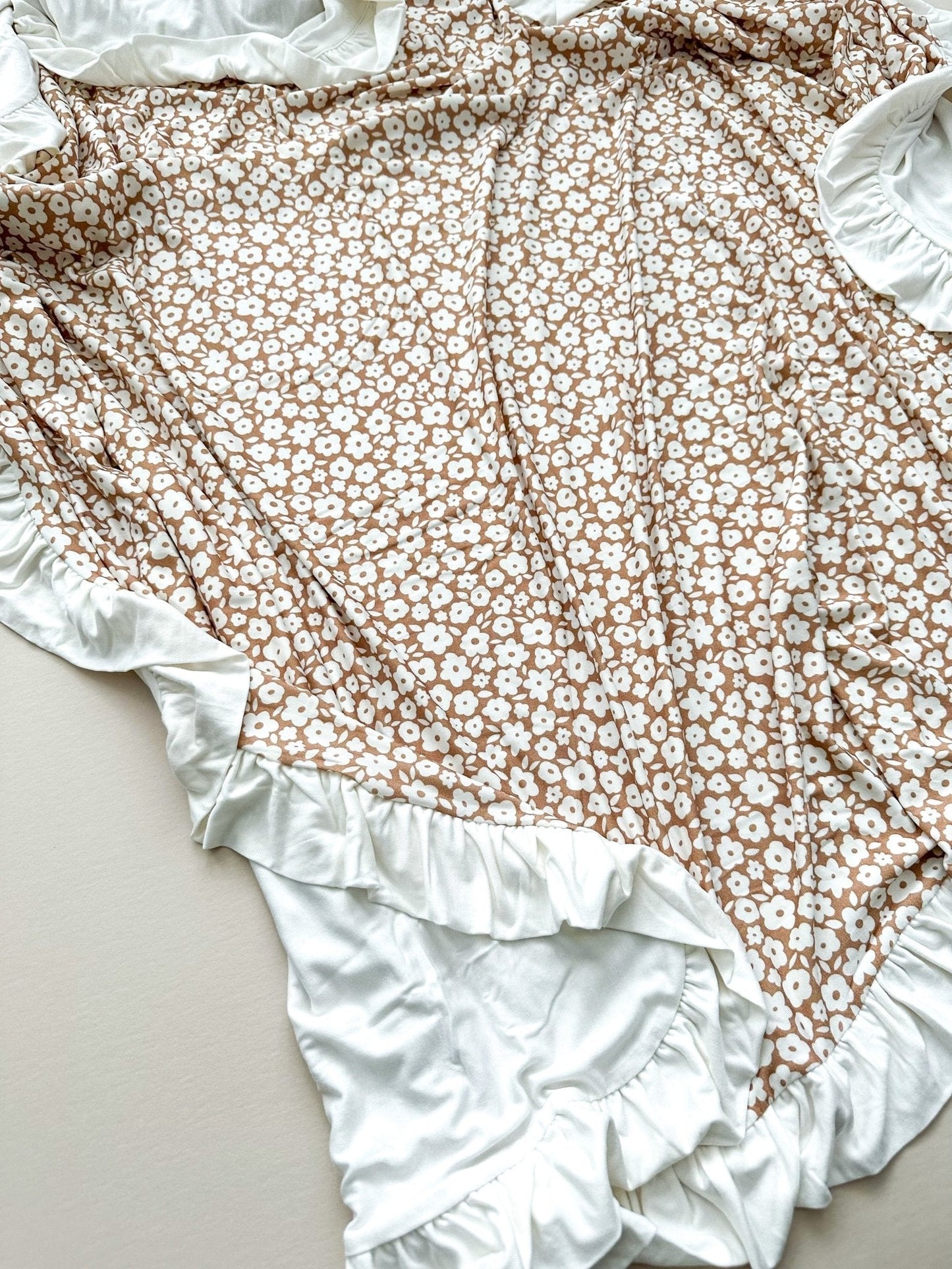 Bamboo Blanket - Mocha Ditsy Floral - Mack & Harvie