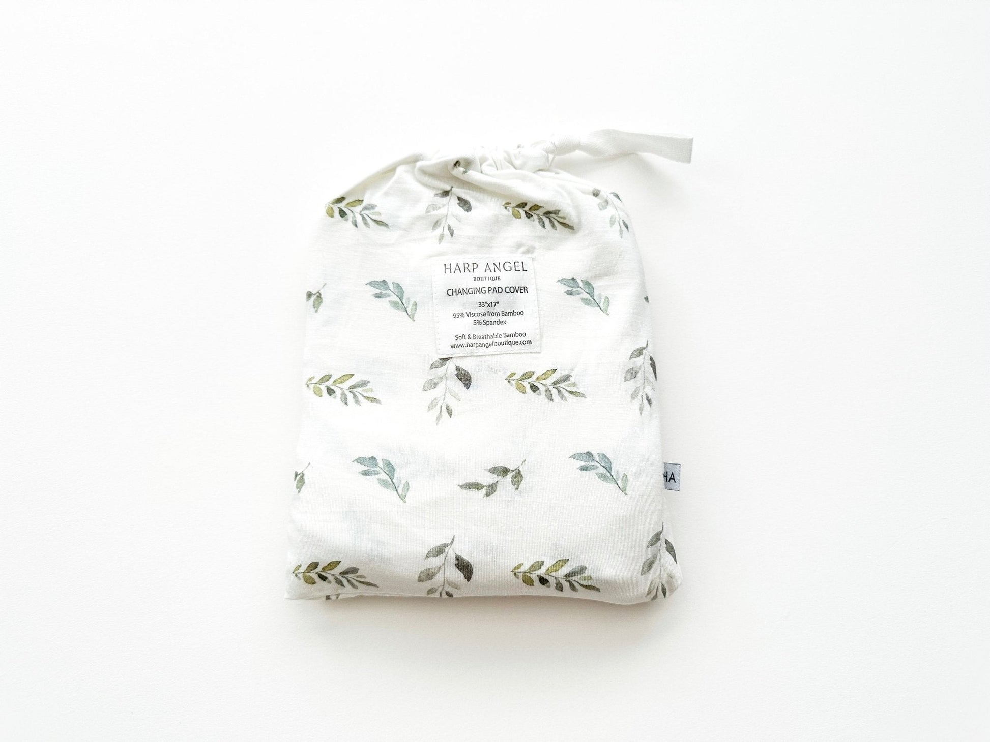 Bamboo Changing Pad Cover - Green Leaves - Mack & Harvie