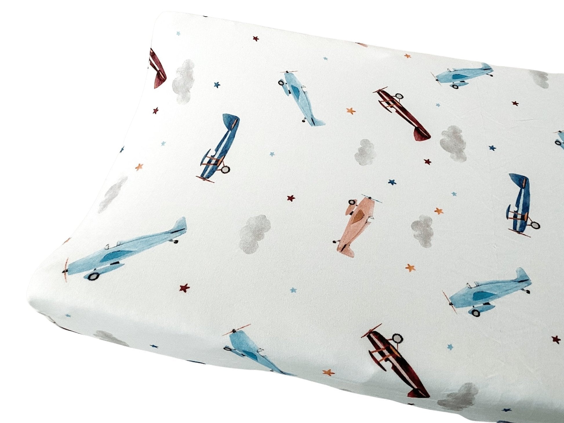 Bamboo Changing Pad Cover - Vintage Airplane - Mack & Harvie