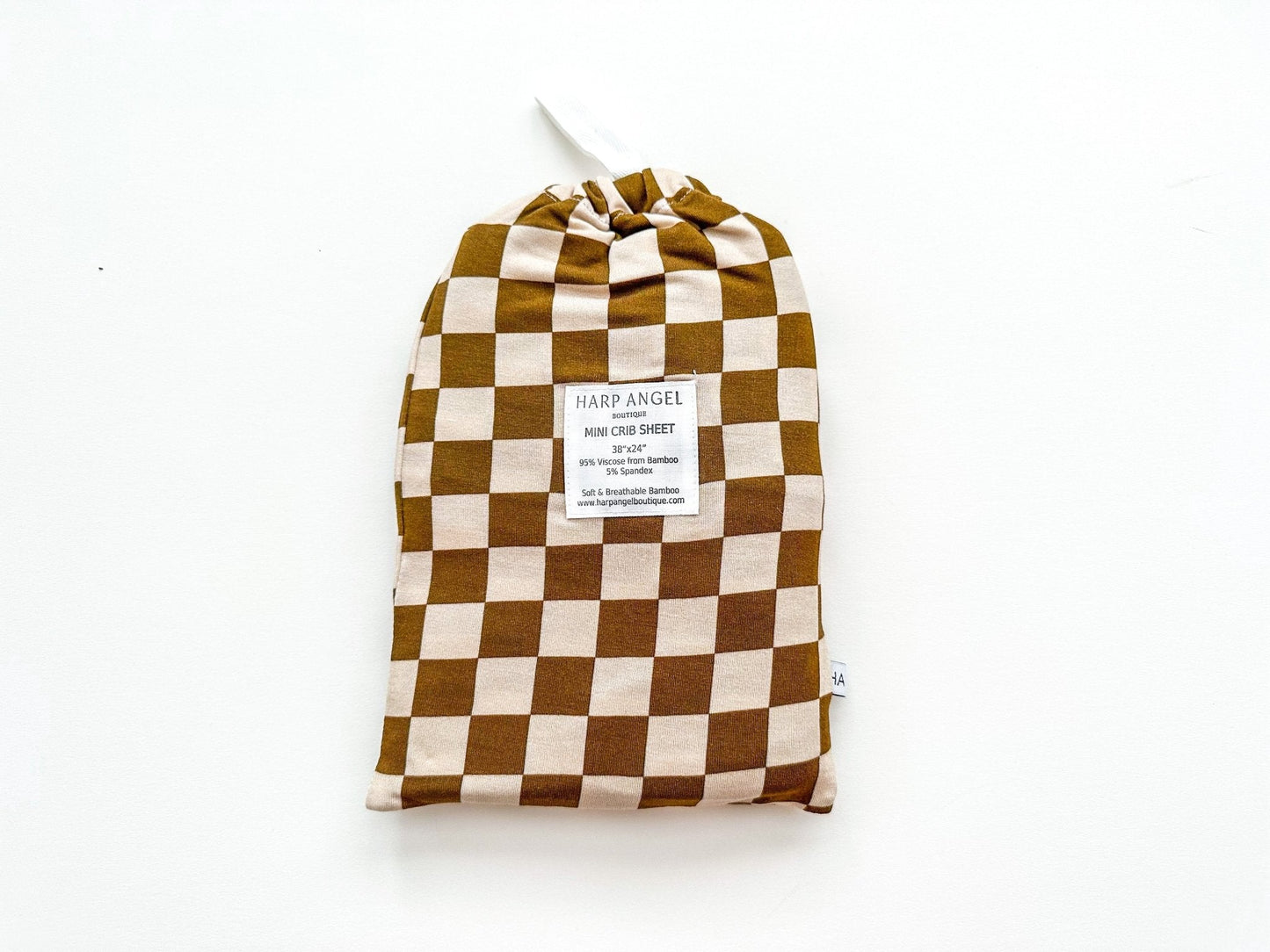 Bamboo Fitted Crib Sheet - Toffee Checkered - Mack & Harvie