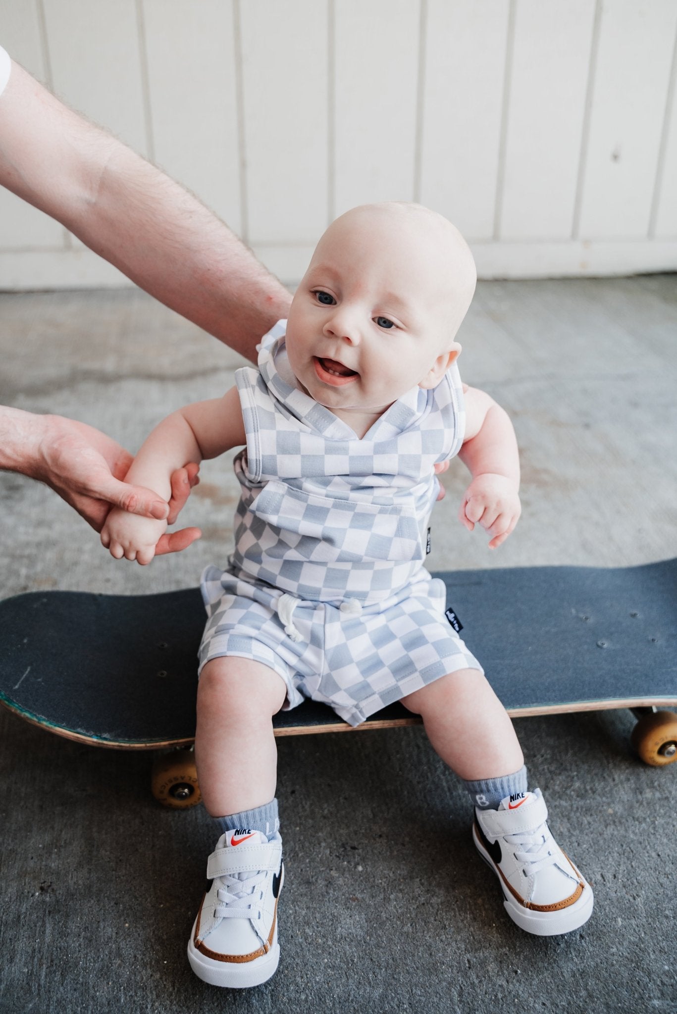 BAMBOO HOODIE TANK - Stone Check - Mack & Harvie