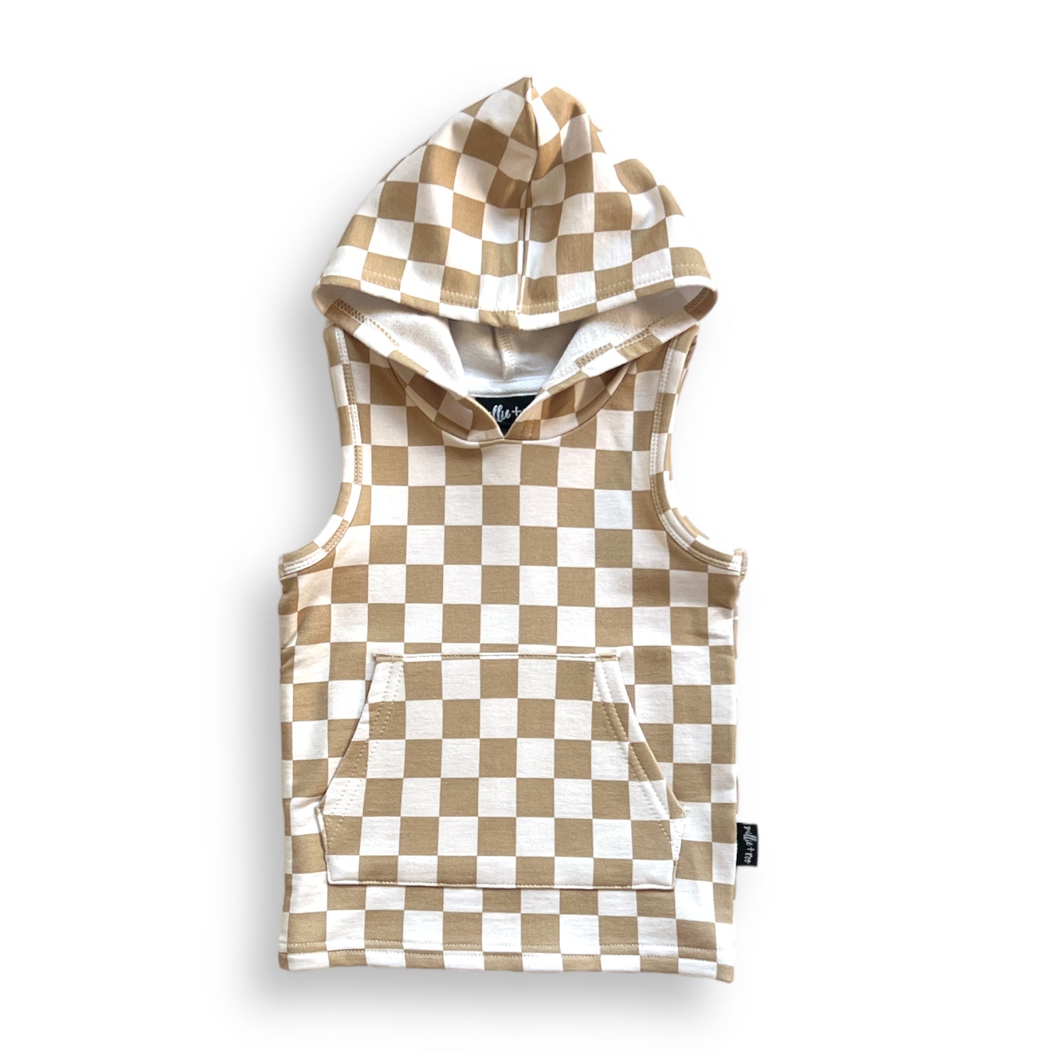 BAMBOO HOODIE TANK - Tan Check - Mack & Harvie