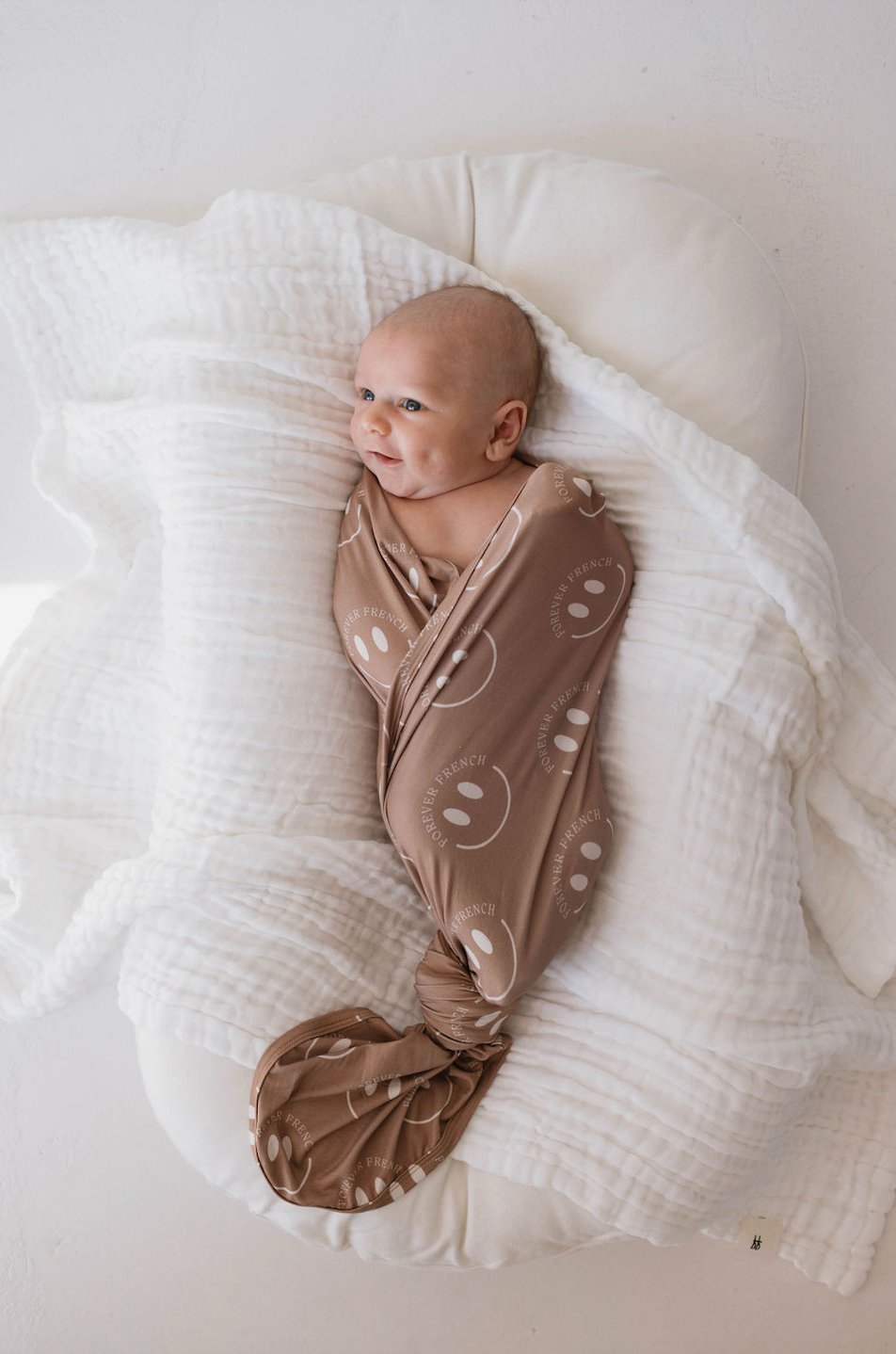 Bamboo Infant Swaddle | Desert Clay FF Smile - Mack & Harvie