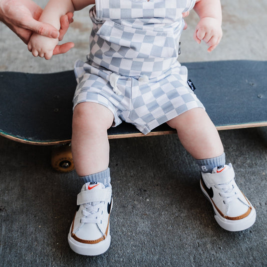 BAMBOO JOGGER SHORTS - Stone Check - Mack & Harvie