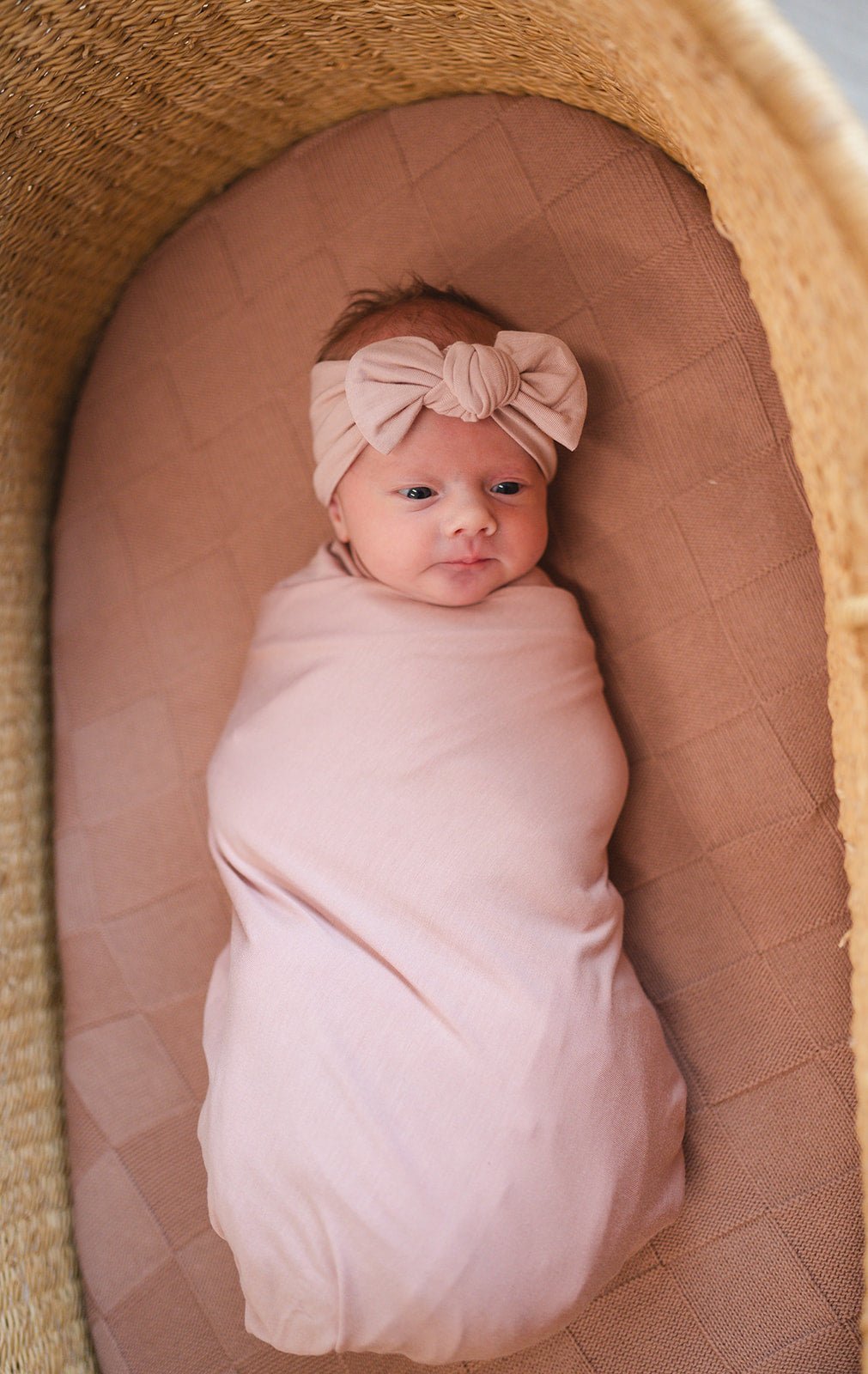 Bamboo Stretch Swaddle Dusty Pink Mack Harvie