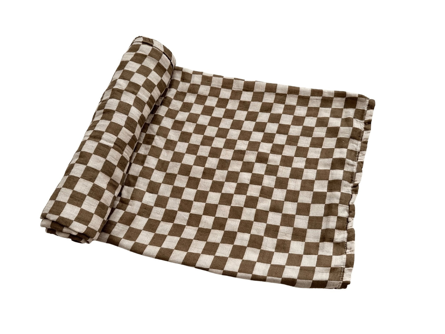 Bamboo Swaddle Blanket - Toffee Checkered - Mack & Harvie