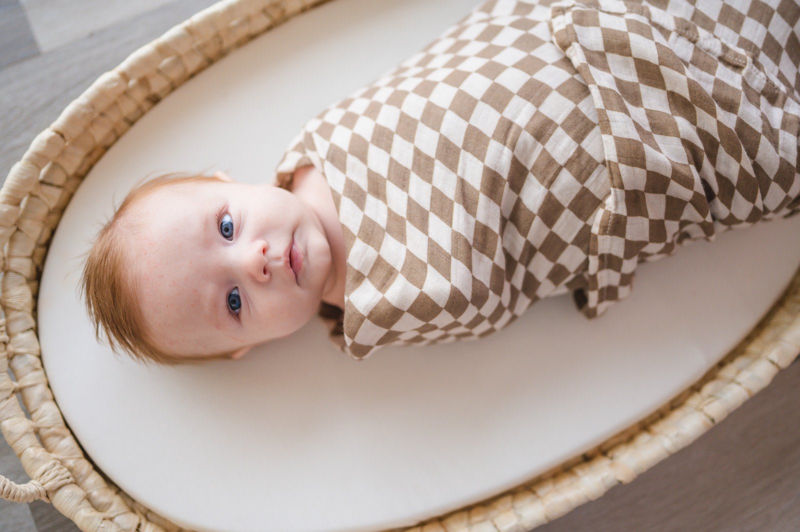 Bamboo Swaddle Blanket - Toffee Checkered - Mack & Harvie