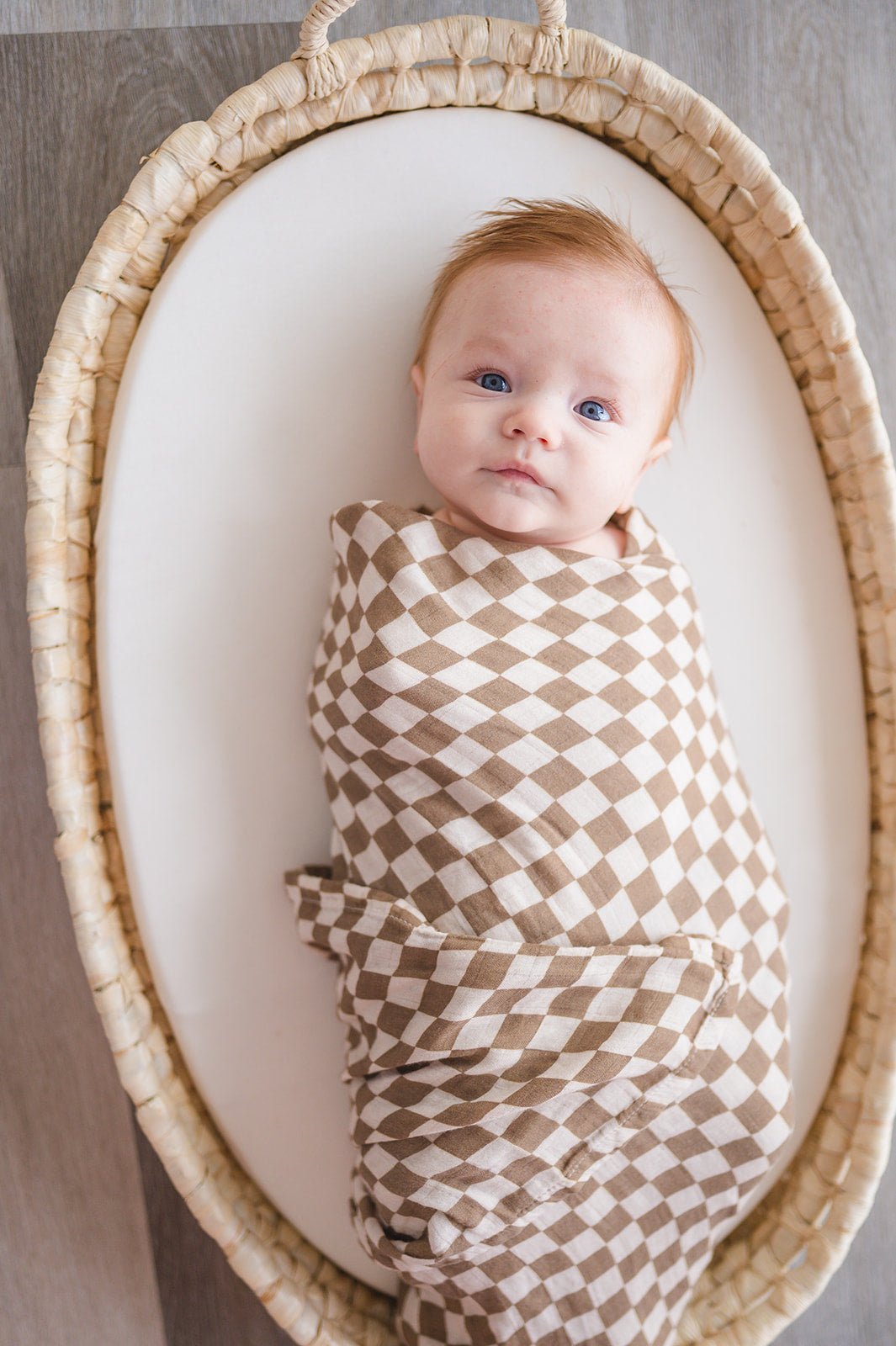 Bamboo Swaddle Blanket - Toffee Checkered - Mack & Harvie