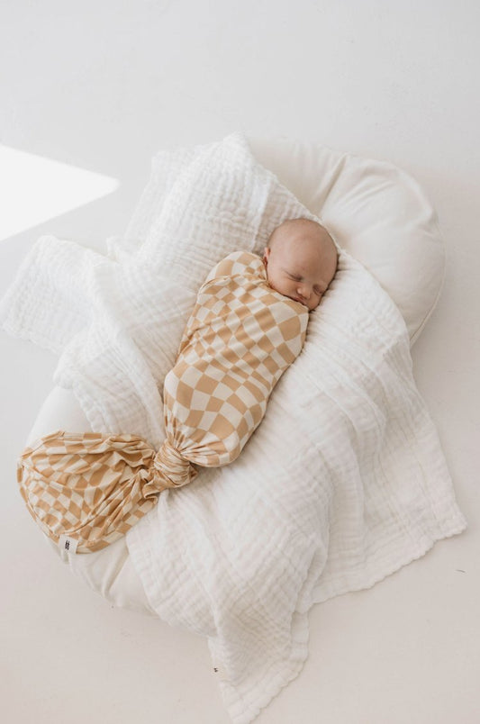 Bamboo Swaddle |Gold Coast Wavy Checker - Mack & Harvie