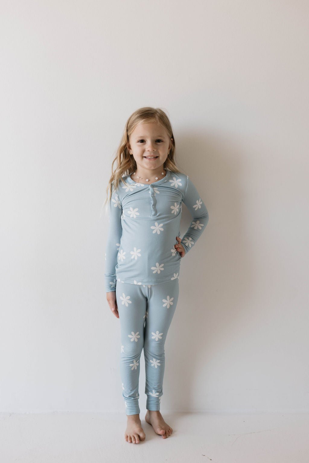 Bamboo Two Piece Pajamas | Daisy Blues - Mack & Harvie