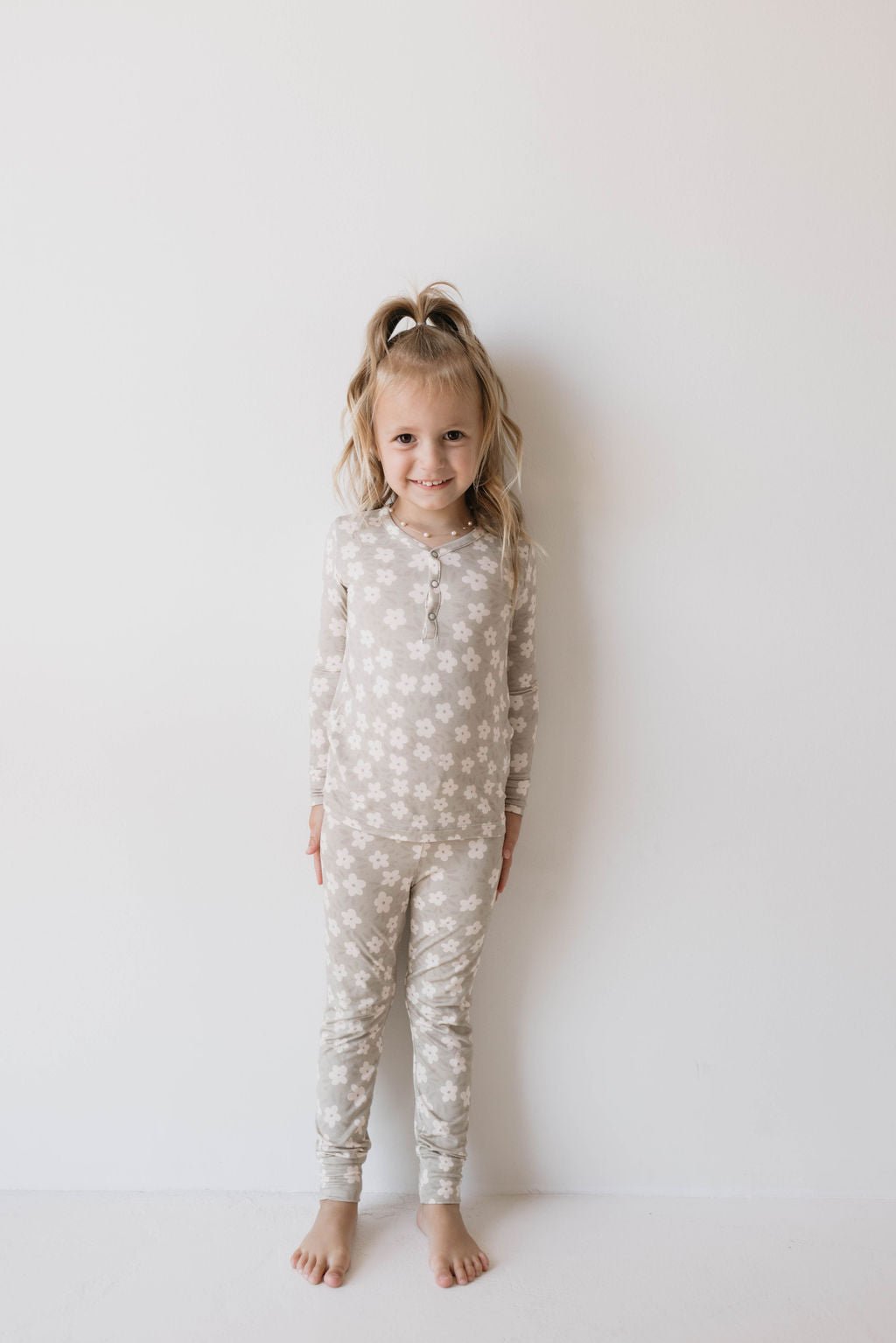 Bamboo Two Piece Pajamas | French Gray Floral - Mack & Harvie