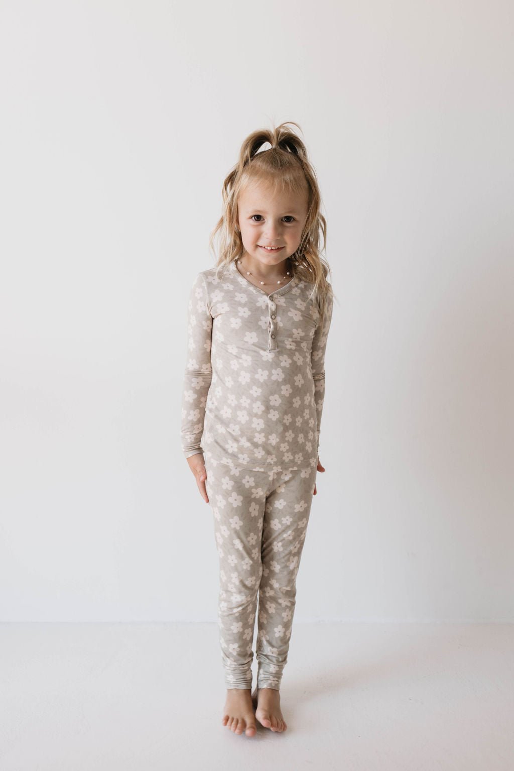 Bamboo Two Piece Pajamas | French Gray Floral - Mack & Harvie