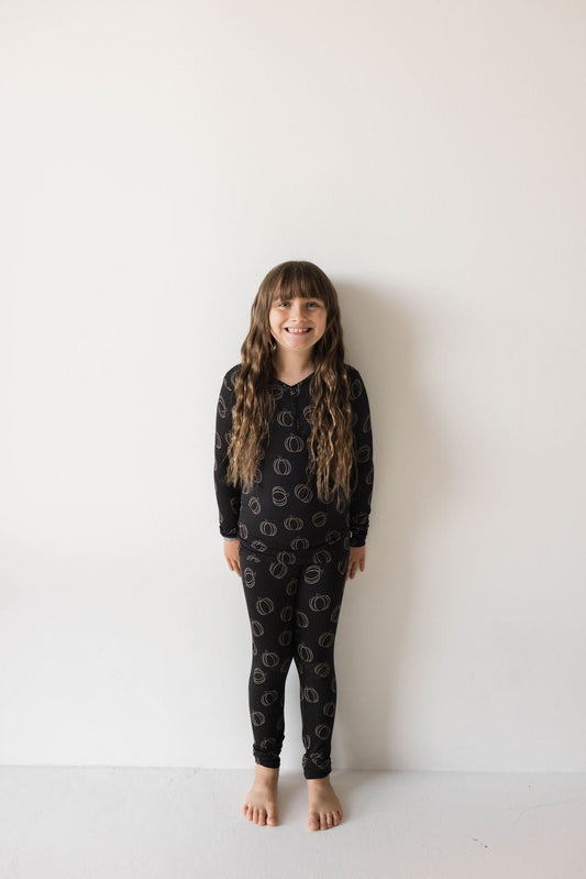 Bamboo Two Piece Pajamas | Midnight Pumpkin - Mack & Harvie