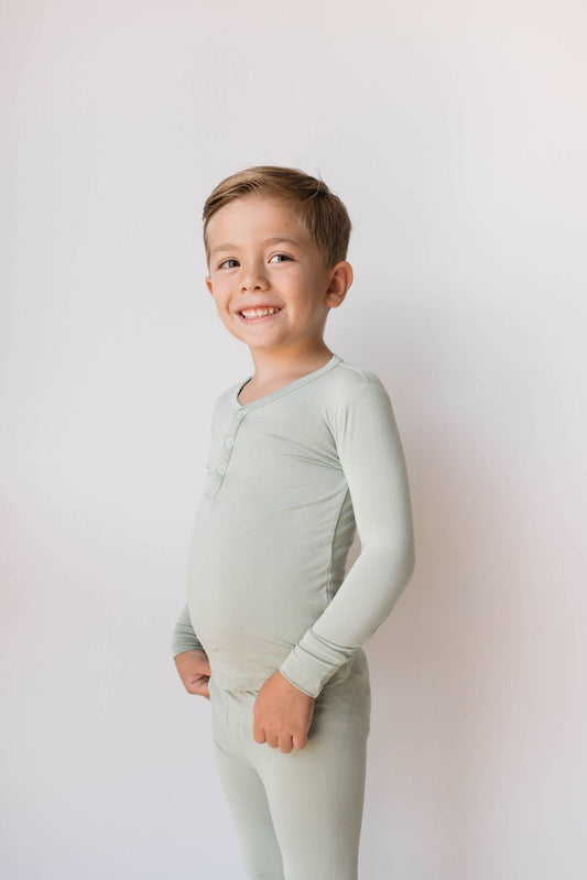 Bamboo Two Piece Pajamas | Pistachio ff club - Mack & Harvie