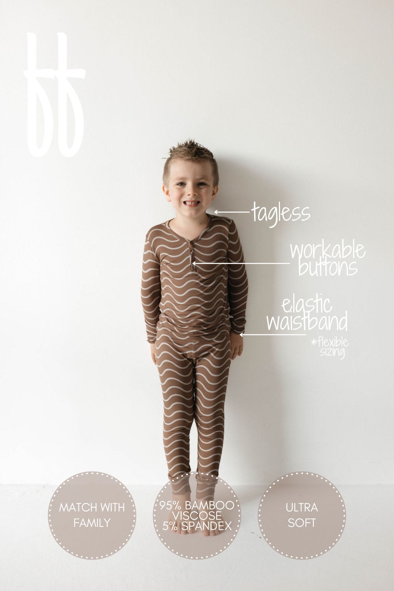 Bamboo Two Piece Pajamas | Static Waves - Mack & Harvie