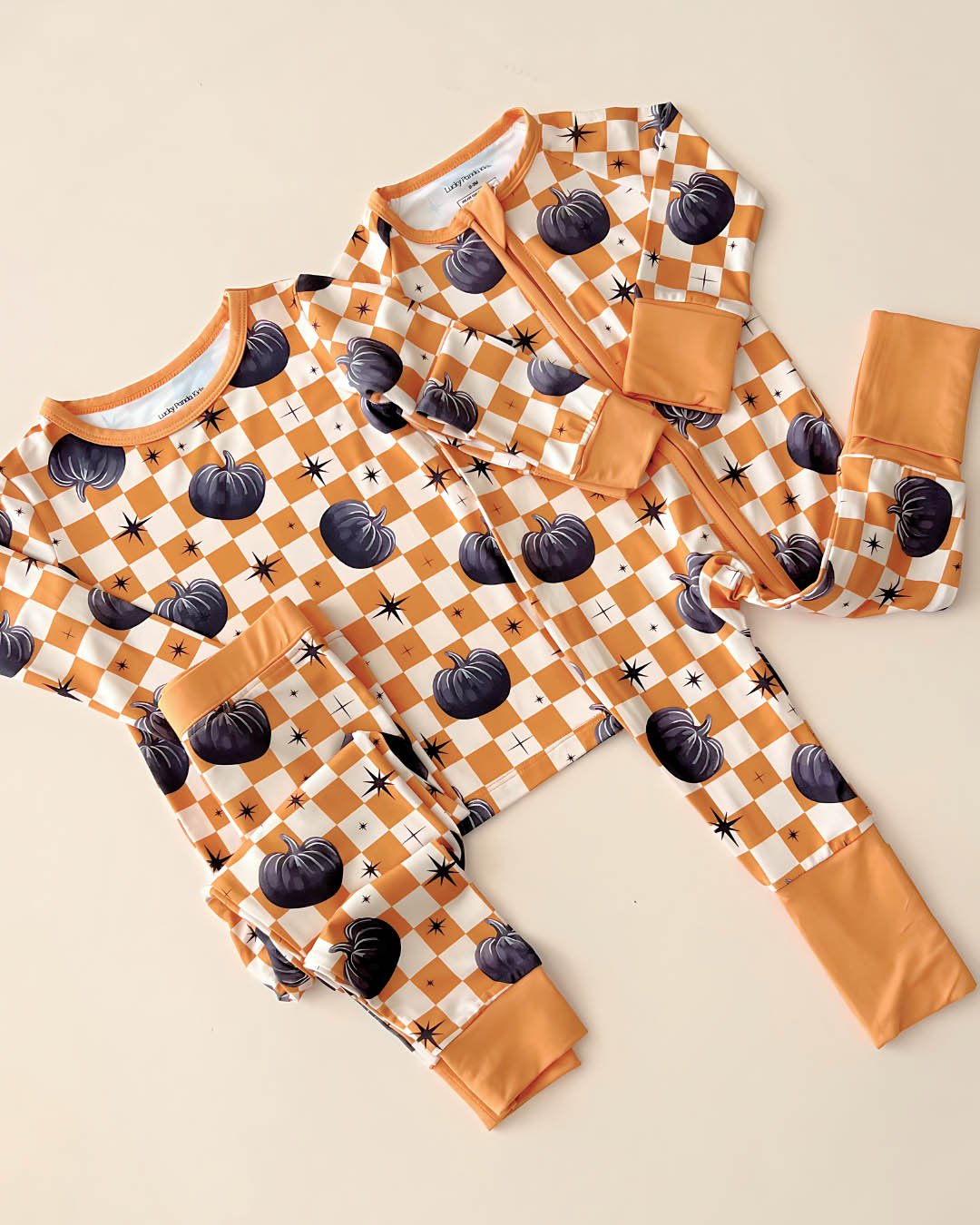 Bamboo Two Piece Set | Checkered Pumpkin - Mack & Harvie