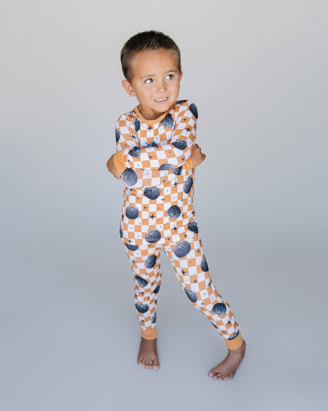 Bamboo Two Piece Set | Checkered Pumpkin - Mack & Harvie