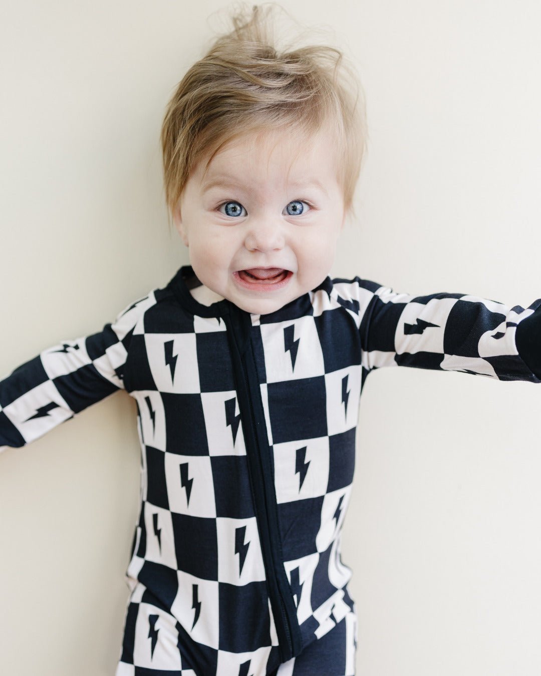 Bamboo Zip Romper | Checks & Bolts - Mack & Harvie