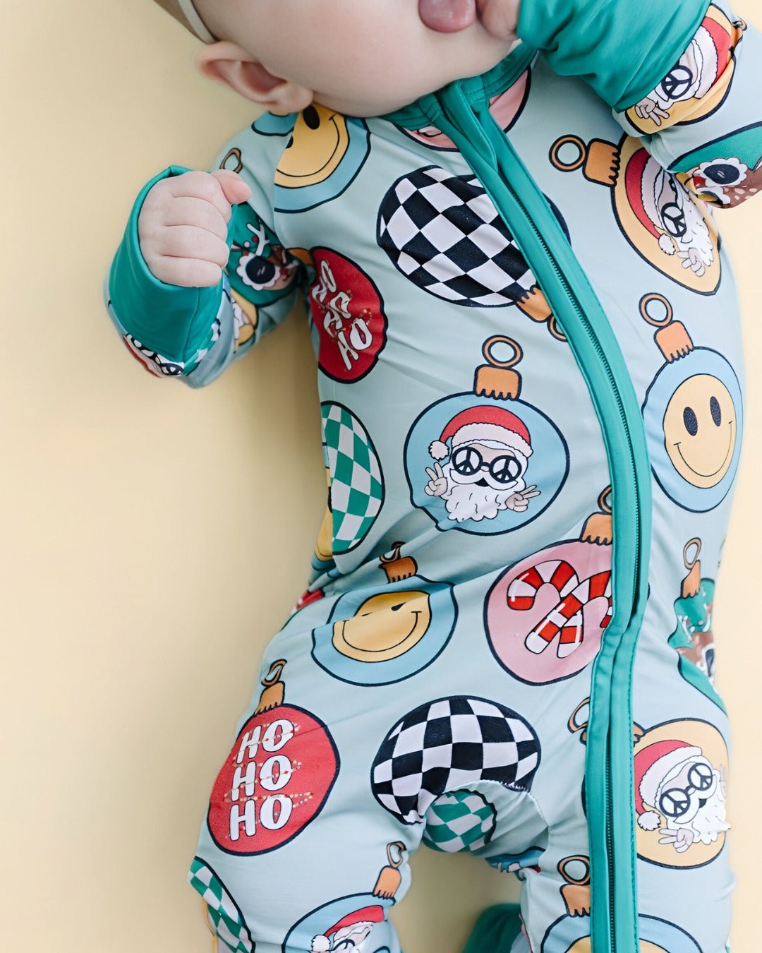 Bamboo Zip Romper | Christmas Ornaments - Mack & Harvie