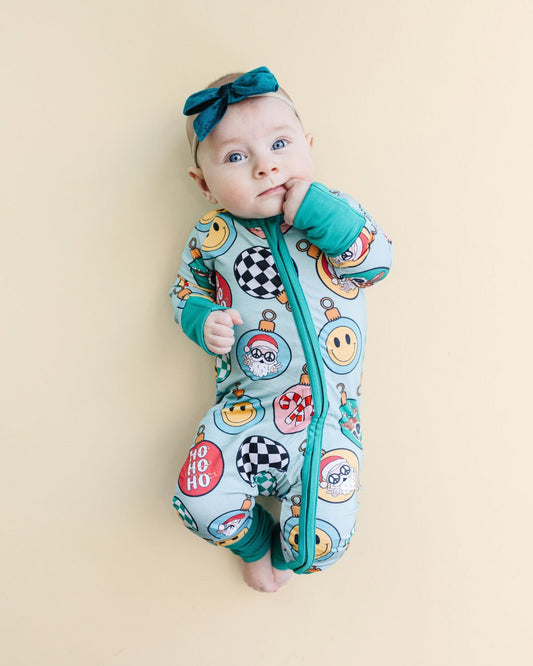 Bamboo Zip Romper | Christmas Ornaments - Mack & Harvie