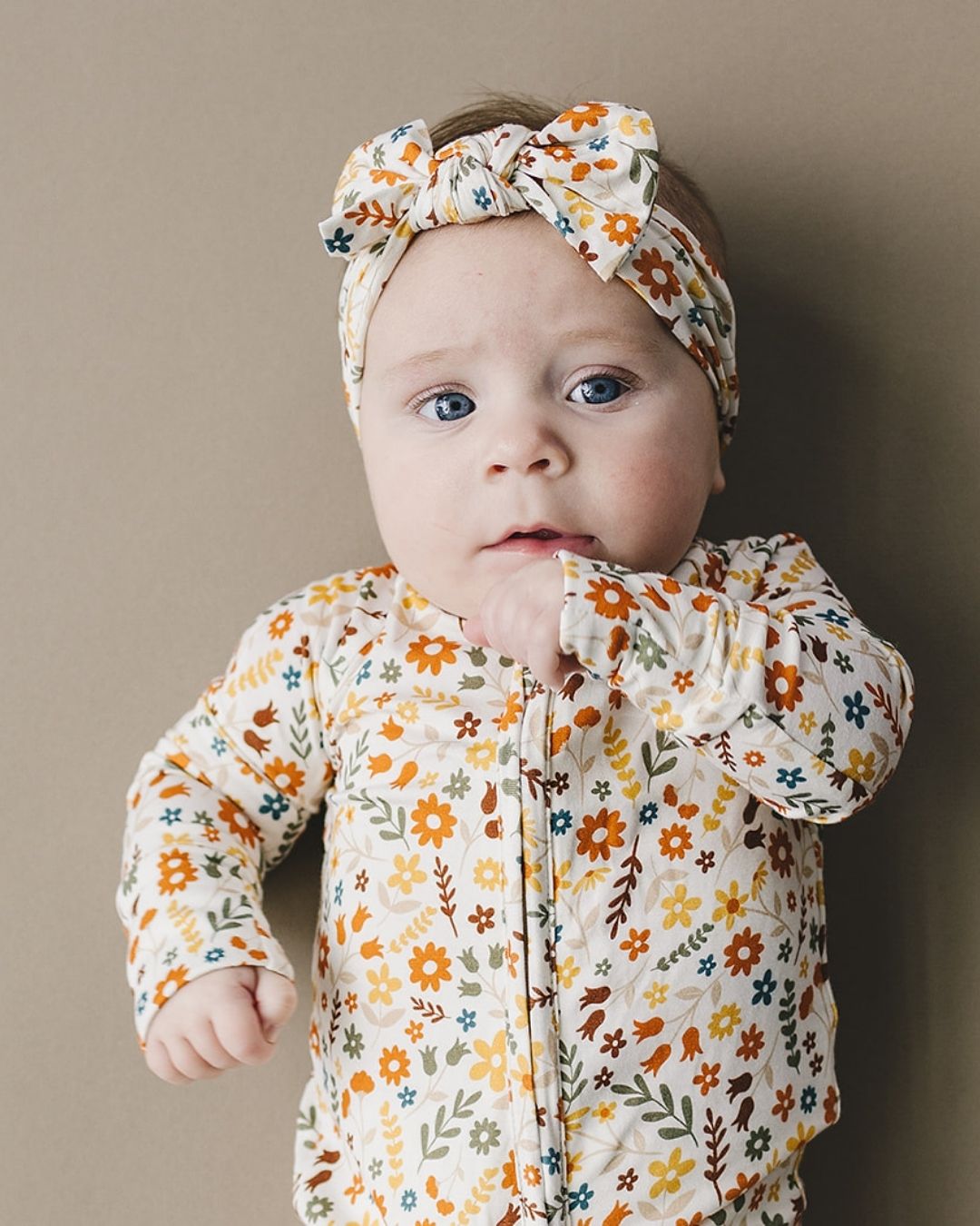 Bamboo Zip Romper | Fall Flowers - Mack & Harvie