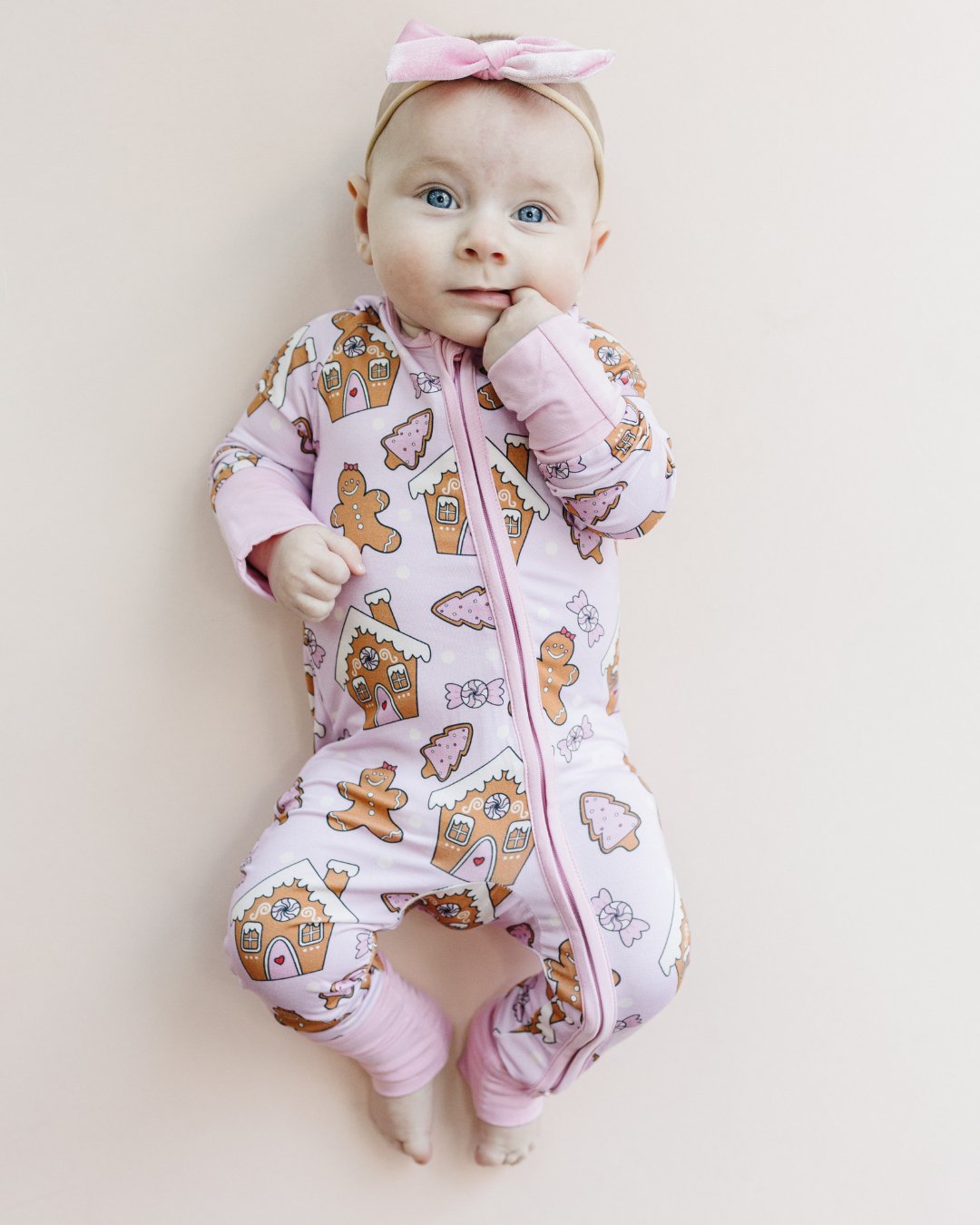 Bamboo Zip Romper | Gingerbread Cookies - Mack & Harvie